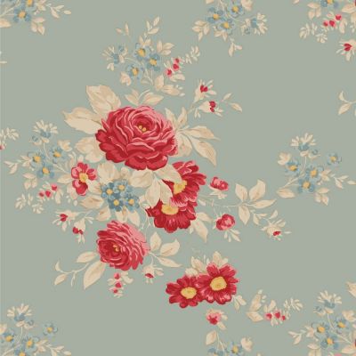 Tilda Merry Little Christmas Carol Duck Egg Cotton