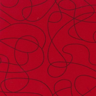 Squiggle Quilt Backing Red Cotton