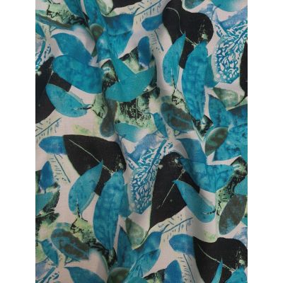 Rayon St Topaz Blue Mixed Leaves