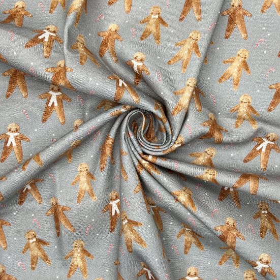 Gingerbread Man, Grey Cotton Panama