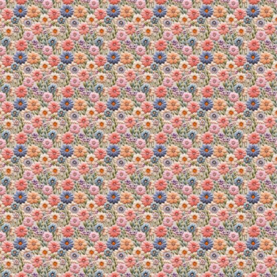 3D Multi Flower Polycotton