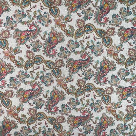 Jacobean Floral Cotton Canvas