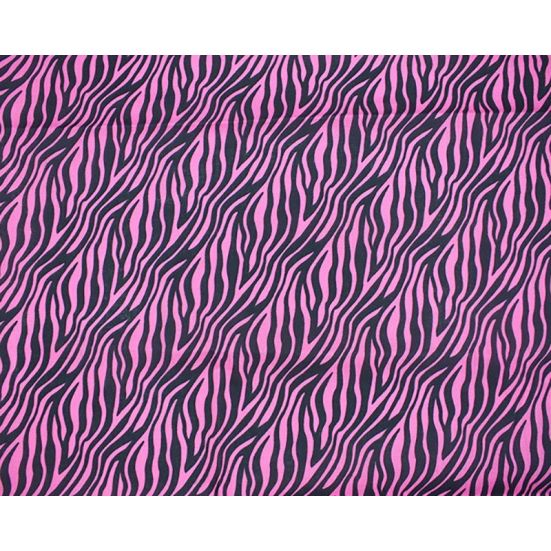 Polycotton Zebra Strip on Pink