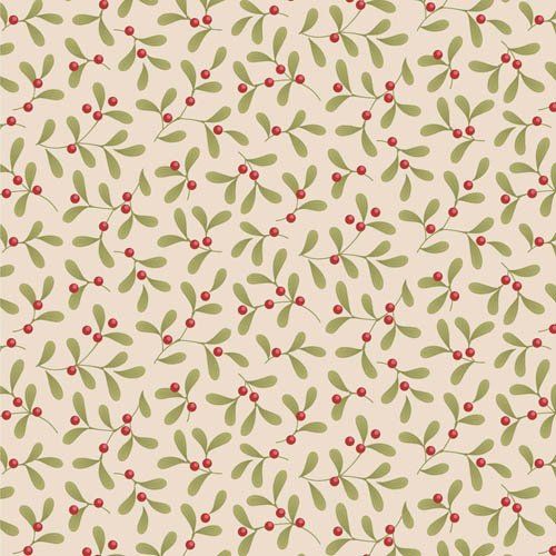 Tilda Merry Little Christmas Mistletoe Cream Cotton