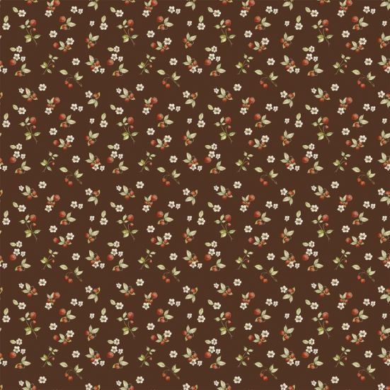 Heavenly Hedgerow Brown Ditsy Cotton