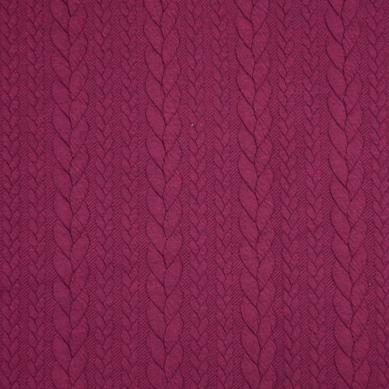 Heathered Cable Jacquard Knit, Claret