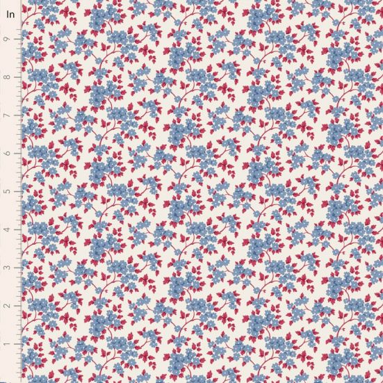 Tilda Village Life Ruth Blue Cotton