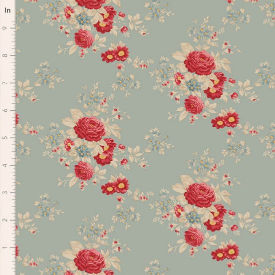 Tilda Merry Little Christmas Carol Duck Egg Cotton