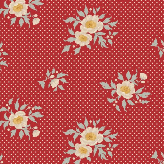Tilda Merry Little Christmas Joy Red Cotton