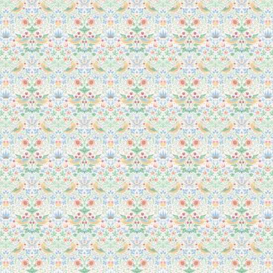 Strawberry Thief Pastel Mint Polycotton