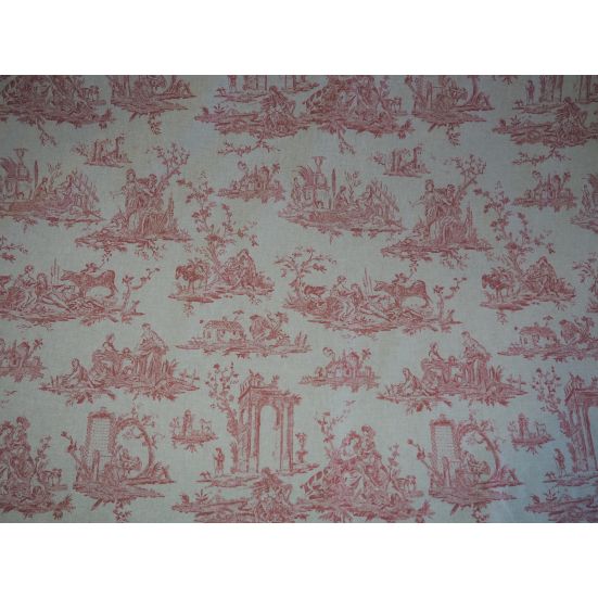 Lymefield Toile Linen Look Soft Red