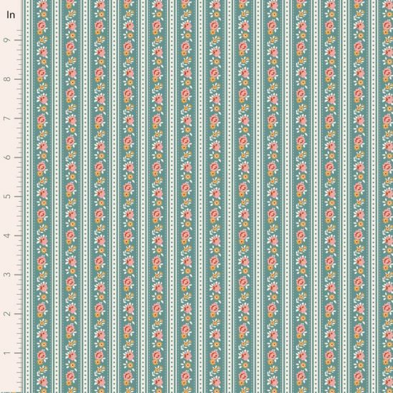 Tilda Village Life Agnes Teal Cotton