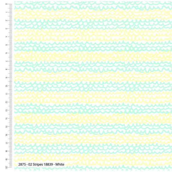 Knitting Sheep, Blue Yellow White Strips Cotton