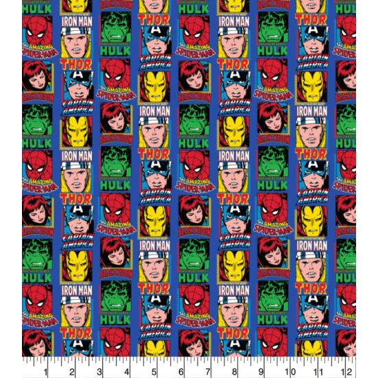 Marvel Comic Blue Cotton