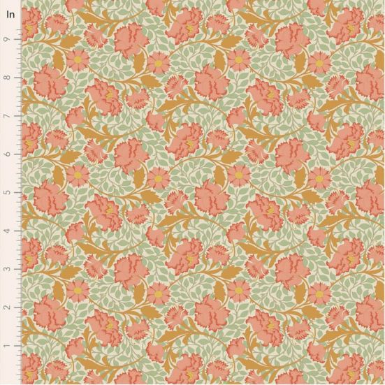 Tilda Songbird Flora Coral Cotton