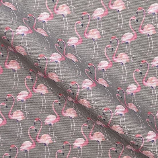 Flamingo Cotton Canvas Grey