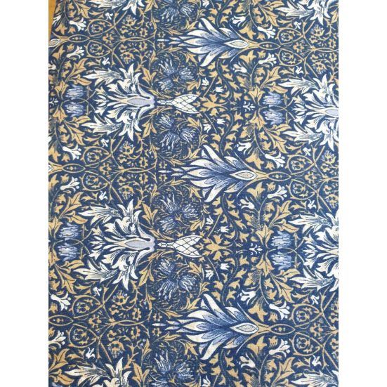 Blue Beige Flower Cotton