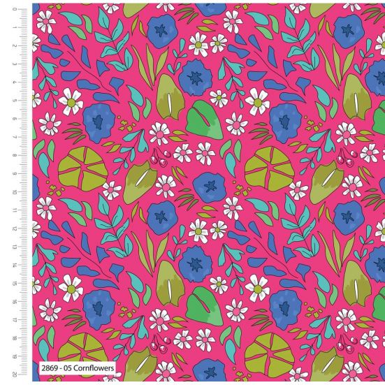 Wild Dreams Cornflowers Cotton by Crafty Lass