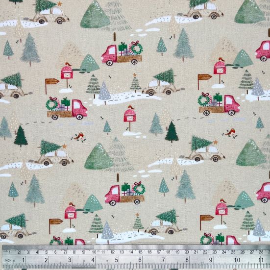 A Winter Christmas, Natural Cotton Panama