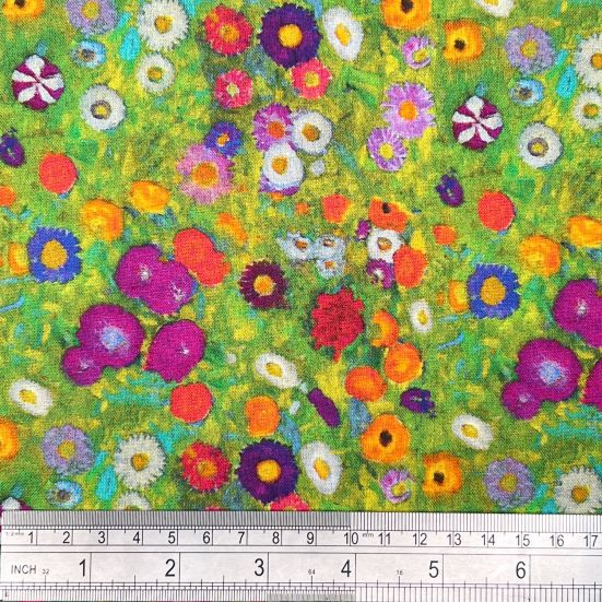 Klimt's Garden Flowers Cotton