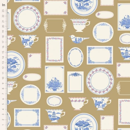 Tilda Something Blue Fabric Labels & Ornaments Ochre