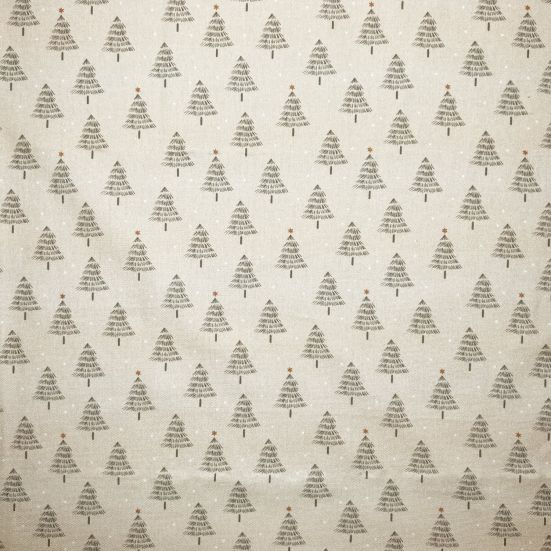 Christmas Trees, Natural Cotton Panama