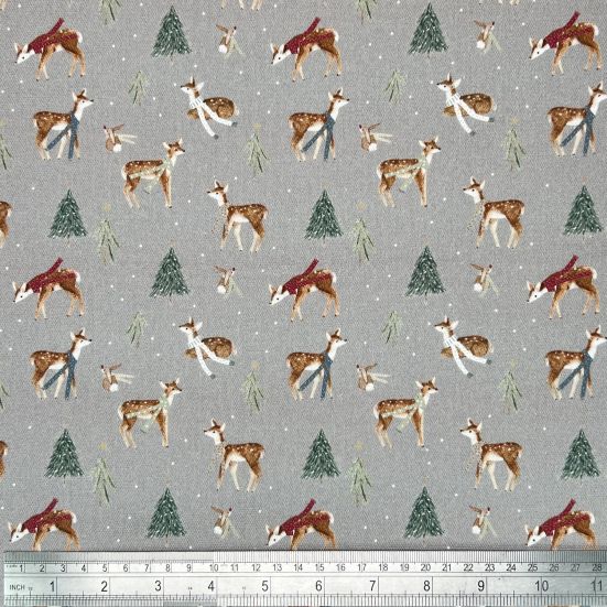 Winter Deer's, Grey Cotton Panama