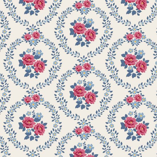 Tilda Village Life Marble Cold Cream Cotton