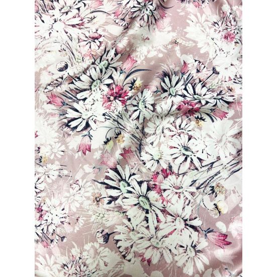Polyester Spandex Digital Print Pink Floral