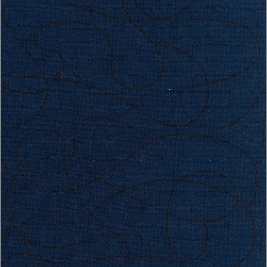 Squiggle Quilt Backing Navy Cotton