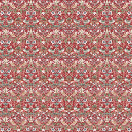Strawberry Thief Red Polycotton