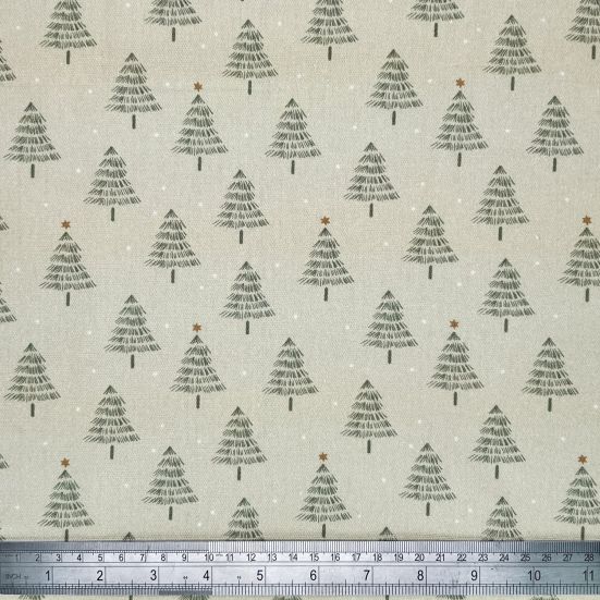 Christmas Trees, Natural Cotton Panama