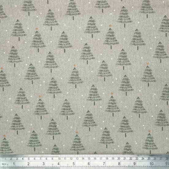 Christmas Tree, Grey Cotton Panama