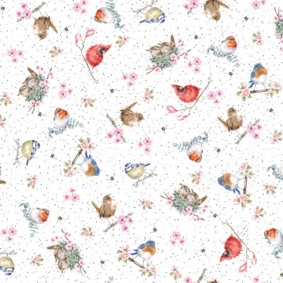 Wrendale Bramble Patch Birds White Cotton