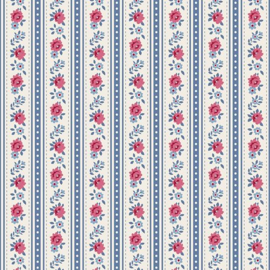 Tilda Village Life Agnes Blue Cotton
