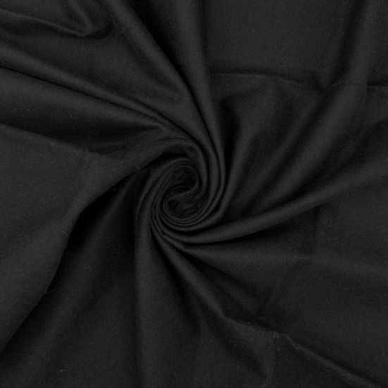 Soft, Brushed, 100% Cotton,110cm wide, Plain Winceyette (Flannel/Flannelette) Black