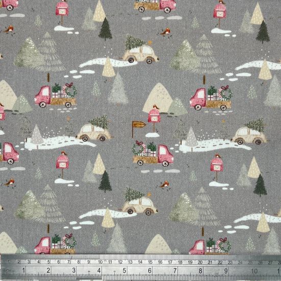 A Winter Christmas, Grey Cotton Panama