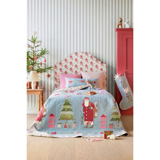 Tilda Merry Little Christmas Noel Duck Egg Cotton