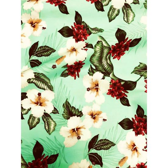 Cotton Sateen Green Floral