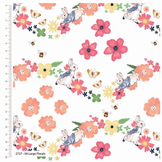 Peter Rabbit Large Floral Cotton