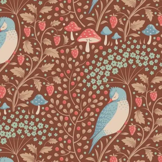 Tilda Hibination Sleepybird Pecan Cotton