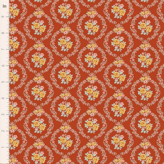 Tilda Village Life Marble Rust Cotton