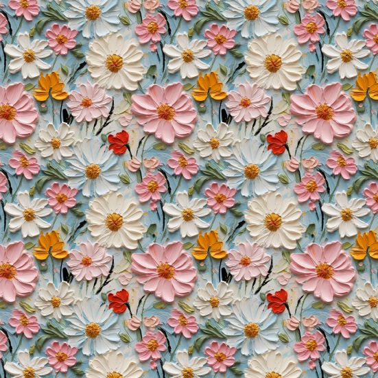 3d Painted Floral Cotton