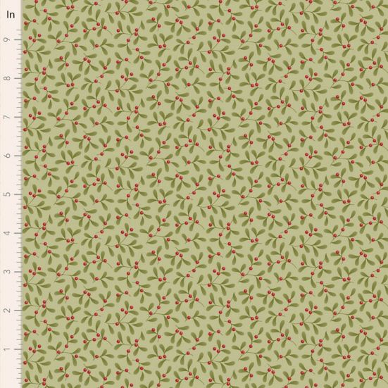 Tilda Merry Little Christmas Mistletoe Pistachio Cotton
