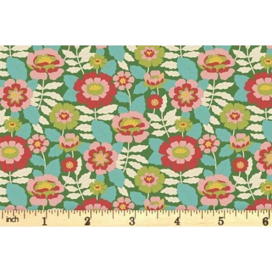 Tilda Wall Flower Beverly Green Cotton