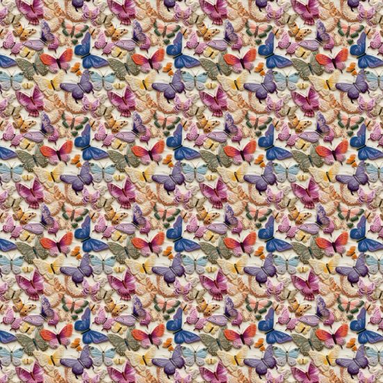 3D Butterflies Polycotton
