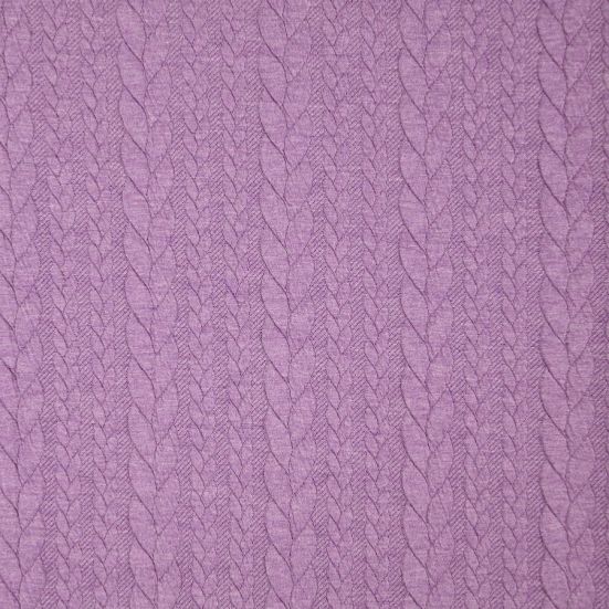 Heathered Cable Jacquard Knit, Mauve