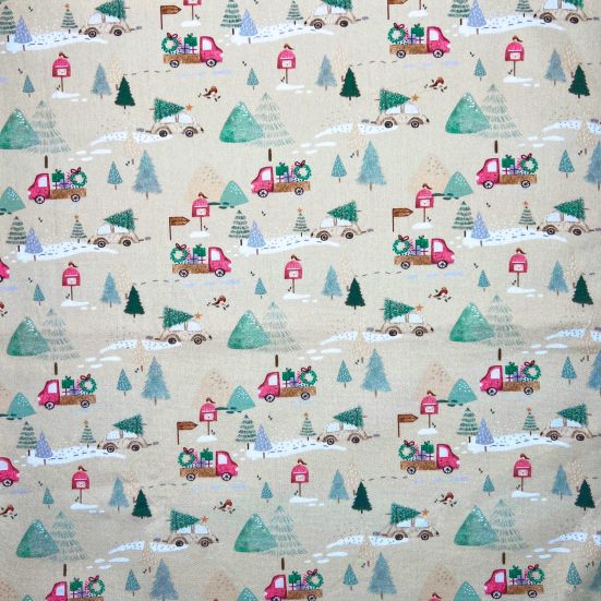 A Winter Christmas, Natural Cotton Panama