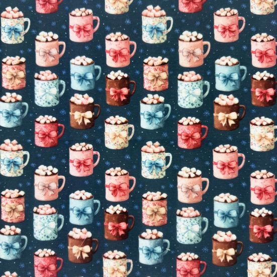 Cozy Cocoa digitally printed polycotton