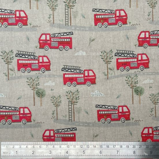 Fire Engine Linen, Cotton Panama